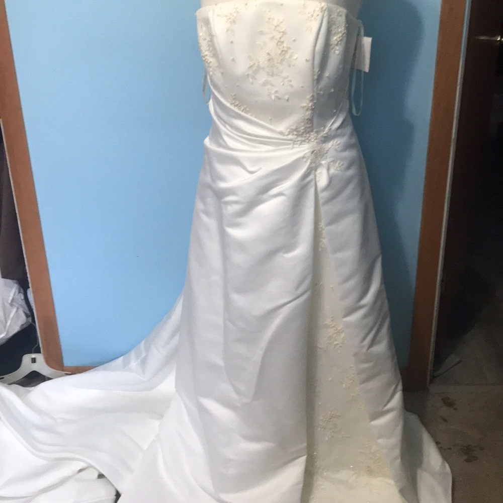BNWT David’s Bridal Ivory A-line gown size 14W